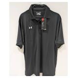 NEW UNDER ARMOUR LARGE MENS GOLF POLO (BLACK)