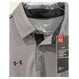 NEW UNDER ARMOUR LARGE MENS GOLF POLO (GRAY)