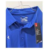 NEW UNDER ARMOUR LARGE MENS GOLF POLO (BLUE)