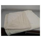 Fuzzy white throw blanket