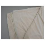 Fuzzy white throw blanket