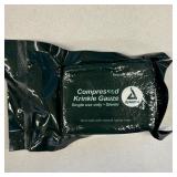 Lot of 100 Dynarex 3160 Sterile Single-Use Compressed Krinkle Gauzes - Emergency Krinkle gauze that is compressed for easier and more compact transportation of emergency dressings.