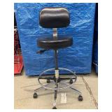 MSRP $1000 High Quality Biofit Regent Height Adjustable Chrome Bench Height Stool Chair With Adjustable Foot Ring - Black - In Great Condition! Backed by a 13-year warranty with lifetime warranty on p