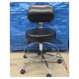 MSRP $1000 High Quality Biofit Regent Height Adjustable Chrome Bench Height Stool Chair With Adjustable Foot Ring - Black - In Great Condition! Backed by a 13-year warranty with lifetime warranty on p