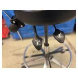 MSRP $1000 High Quality Biofit Regent Height Adjustable Chrome Bench Height Stool Chair With Adjustable Foot Ring - Black - Great Condition - Seat Fabric Has Small Wear Spot In Front! Backed by a 13-y