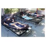 MSRP $8000 NEW In & Out Of Box 10 Medical Field Folding Cots With Mattresses & IV Poles Includes Rolling Storage Cart! Approx 82"x32"x19" 450lb Capacity Great For Cabins, Girl/Boy Scouts Campi