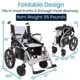 MSRP $1000 NEW IN BOX Vive Folding Electric Wheelchair - Foldable Wheel Chair, Narrow Power Scooter, Heavy Duty, TSA Approved - Compact Size for Seniors Adults - Battery Portable, Folds, Shock-Absorbi