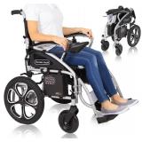 MSRP $1000 NEW IN BOX Vive Folding Electric Wheelchair - Foldable Wheel Chair, Narrow Power Scooter, Heavy Duty, TSA Approved - Compact Size for Seniors Adults - Battery Portable, Folds, Shock-Absorbi