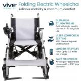 MSRP $1000 NEW IN BOX Vive Folding Electric Wheelchair - Foldable Wheel Chair, Narrow Power Scooter, Heavy Duty, TSA Approved - Compact Size for Seniors Adults - Battery Portable, Folds, Shock-Absorbi