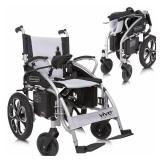 MSRP $1000 NEW IN BOX Vive Folding Electric Wheelchair - Foldable Wheel Chair, Narrow Power Scooter, Heavy Duty, TSA Approved - Compact Size for Seniors Adults - Battery Portable, Folds, Shock-Absorbi
