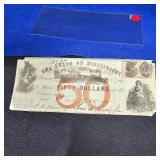 1862 Mississippi Fifty Dollar Note