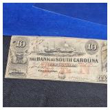 1869 South Carolina Ten Dollar Note