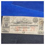 1869 South Carolina Ten Dollar Note