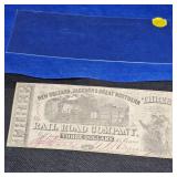 Railroad Three Dollar Note, New Orleans, Jackson, Great Northern