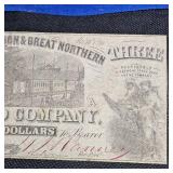 Railroad Three Dollar Note, New Orleans, Jackson, Great Northern