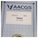 1976 S MS64 Kennedy 50c  AACGS