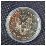 2000 Silver Eagle w/24kt Gold Plating in Capsule