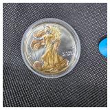2000 Silver Eagle 24kt Gold Guilded
