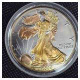 2000 Silver Eagle 24kt Gold Guilded