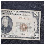 1929 Series Bank of Seattle, Washington $20 Bill Note, Low Serial #