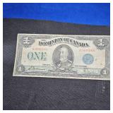 1923 Canadian $1 Large Note Green Seal