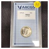 1976S Kennedy 50c MS64  AACGS