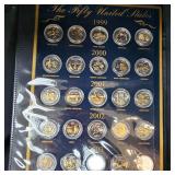 Fifty United States 24kt Gilded Quarter Dollar Collection