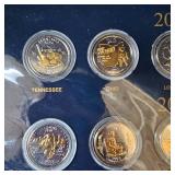 Fifty United States 24kt Gilded Quarter Dollar Collection