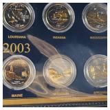 Fifty United States 24kt Gilded Quarter Dollar Collection