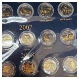 Fifty United States 24kt Gilded Quarter Dollar Collection