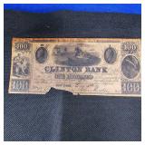 $100 1839 New York Obsolete note,