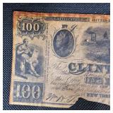 $100 1839 New York Obsolete note,