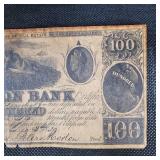 $100 1839 New York Obsolete note,