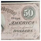 1861 Confederate $50 Note