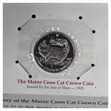 1993 The Maine Coon Cat Crown Coin, 1 oz Silver
