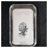 2023 Issue 70 year Anniversary, Elizabeth II, 1 oz Silver Ingot