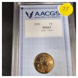 2000 Sacagawea $1  AACGS  MS63