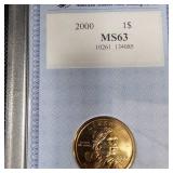 2000 Sacagawea $1  AACGS  MS63
