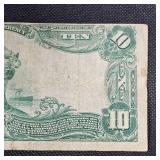 1902 $10 Milwaukee Large Note Error, Cut Offset, Top to Bottom Very Nice