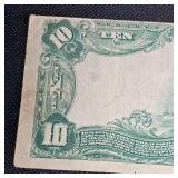 1902 $10 Milwaukee Large Note Error, Cut Offset, Top to Bottom Very Nice