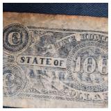 1864 $100 Confederate Alabama Large Note