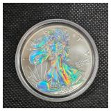 2000 Silver Eagle Holographic Guilded