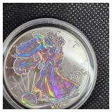 2000 Silver Eagle Holographic Guilded