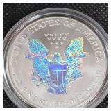 2000 Silver Eagle Holographic Guilded