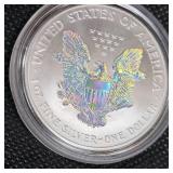 2000 Silver Eagle Holographic Guilded