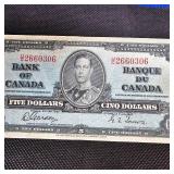 1937 $5 Bank of Canada Note