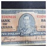 1937 $1 and $2 Bank of Canada Note