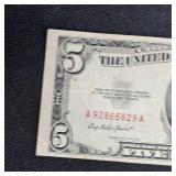 1935 $5 US Red Note