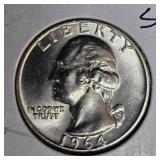 1964,64 BU Washington 25c