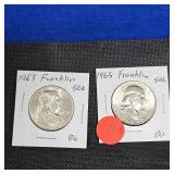 1963,1963 Franklin 50c BU, Nice